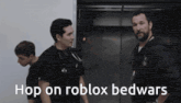 a man with a stethoscope around his neck says " hop on roblox bed wars "