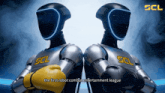 two scl robots standing next to each other