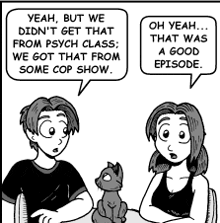 a cartoon of a man and a woman talking to each other