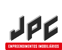 a logo for jpc empreendimentos imobiliarios with a red border