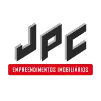 a logo for jpc empreendimentos imobiliarios with a red border