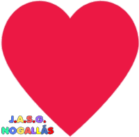 a red heart with the words j.a.s.g. nogallas written above it