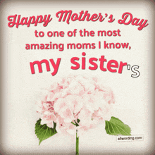 happy mother 's day to one of the most amazing moms i know my sister 's allwording.com