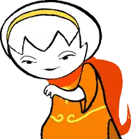 a drawing of a cartoon character with a yellow headband