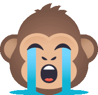 a crying monkey with tears coming out of its eyes