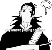 a black and white drawing of a person with a question mark above his head .