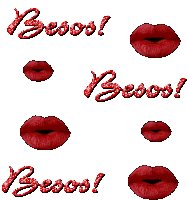 a picture of red lips with the words besos written above them
