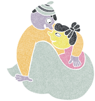 a cartoon drawing of a man and woman hugging