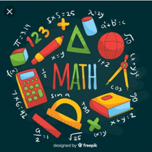 the word math is surrounded by mathematical equations