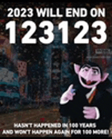 a poster that says `` 2023 will end on 123123 ''