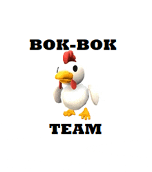 a picture of a chicken with the words bok-bok team under it