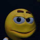 a close up of a yellow smiley face with the word joe on the bottom right