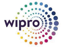 the logo for wipro is a rainbow colored swirl with circles in it .