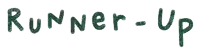 runner up is written in green chalk on a white background