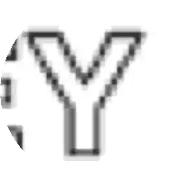 a pixelated image of the letter y on a white background