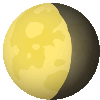 a cartoon illustration of a half moon