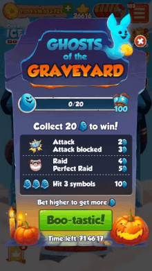 a game called ghosts of the graveyard has a boo-tastic button at the bottom