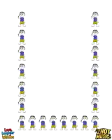 a border of cartoon characters with the words love laughter wisdom written on the bottom