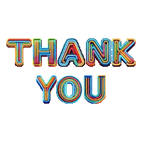 the word thank you is written in rainbow colors