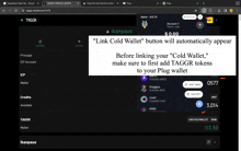 a screenshot of a page that says " link cold wallet " at the top