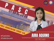 a poster for pasc public administration student club