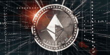 an ethereum coin with a triangle in the center