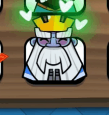 a cartoon of a king with a beard and a crown on his head .