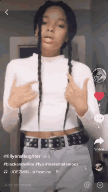 a screenshot of a tiktok video of a young girl