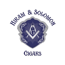 a logo for hirah & solomon cigars with a square and compass