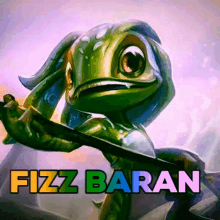 a picture of a lizard with the words fizz baran written below it