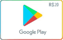 a google play gift card with a play button