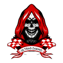 a skull with a red hood and the words ultras zakho