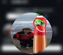 a bottle of fuse tea watermelon ice tea