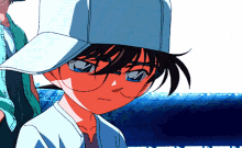 a cartoon character wearing a hat and glasses looks serious