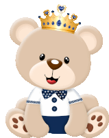 a teddy bear with a crown on its head