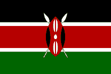 the flag of kenya has a shield and crossed spears