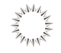 a white background with a circle of spikes in it