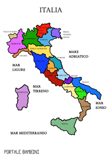 a map of the country of italia showing the various provinces