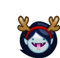 a cartoon character with antlers and a red headband on