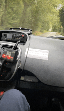 a car dashboard with a sticker on it that says ' ambulance ' on it