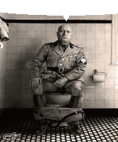 a man in a military uniform is sitting on a toilet with his pants down