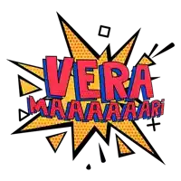 a comic book explosion that says vera maaaahari