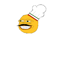 a yellow face with a chef 's hat on it