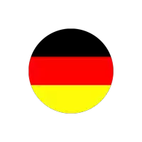 a red yellow and black circle with a white background