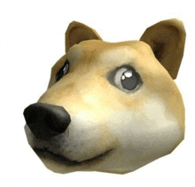 a 3d model of a dog 's head on a white background