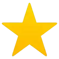 a yellow star on a white background with a pointed point