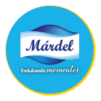 a blue and yellow circle with a mardel logo