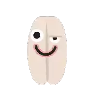 a cartoon illustration of a bean with a smiley face