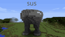 a picture of a statue in a video game with the word sus on the bottom