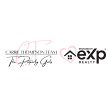 a logo for carrie thompson team the property girls and exp realty